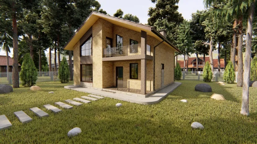 Визуализация двухэтажного частного дома в ArchiCAD