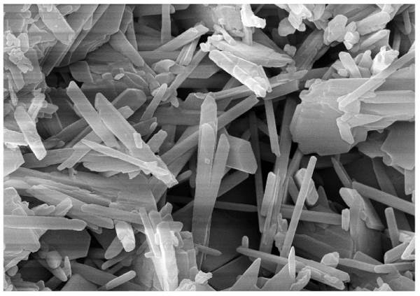 Фото кристаллов бетона под микроскопом.