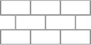 Схема перевязки между рядами кладки толщиной в пол блока