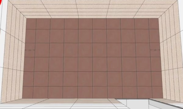 Равномерное распределение плитки по полу
