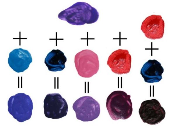 Получение ярких оттенков фиолетового цвета 
