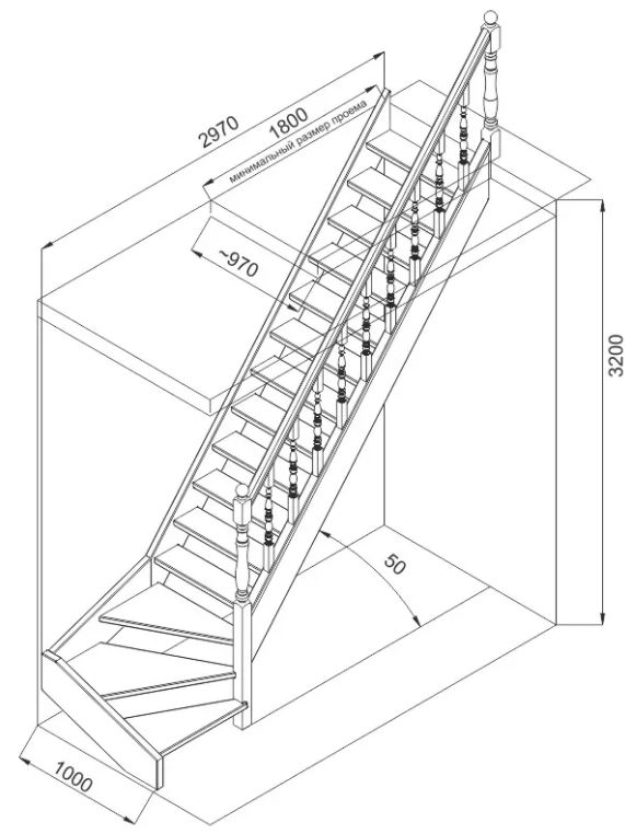 Чертежи лестниц на второй этаж 78