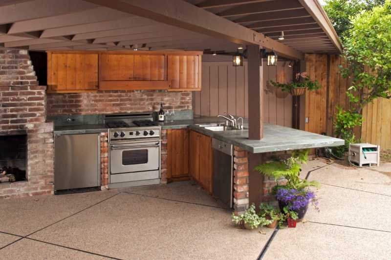 Летняя кухня на даче: обзор простых и сложных вариантов. ТОП-140 фото новинок дизайна + все особенности постройки кухни