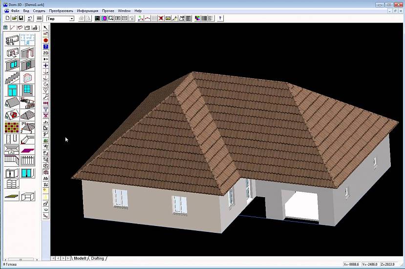 Наглядные панели инструментов «Дом-3D»