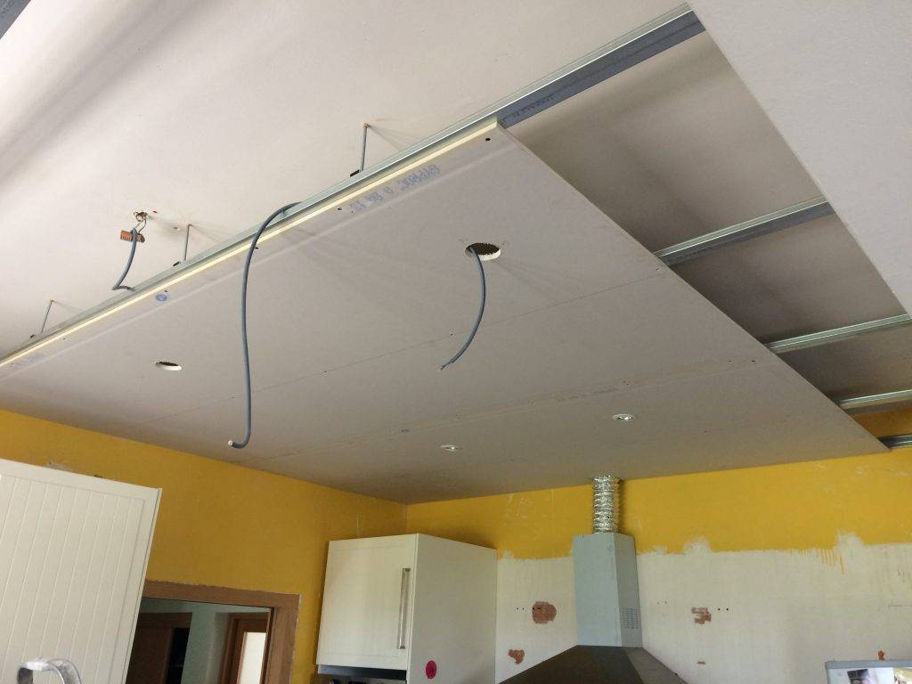 Как сделать потолок на кухне из гипсокартона размеры